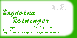 magdolna reininger business card